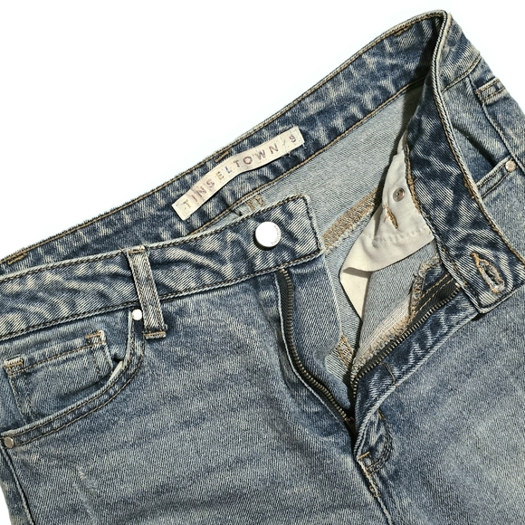 ⚫️ ☆NWOT☆ Tinseltown Destructed Mom Jeans Size 9 Juniors - Picture 4 of 11